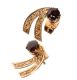 9CT GOLD AND GARNET ENGRAVED EARRINGS at Ross's Online Art Auctions