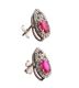 9CT WHITE GOLD RUBY AND DIAMOND CLUSTER EARRINGS at Ross's Online Art Auctions