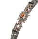 SILVER GARNET, ONYX AND MARCASITE BANGLE at Ross's Online Art Auctions