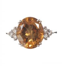 14CT WHITE GOLD COLOUR-CHANGE GEMSTONE AND DIAMOND RING at Ross's Online Art Auctions