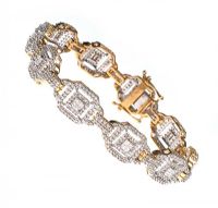9CT GOLD AND DIAMOND BRACELET IN THE STYLE OF ART DECO at Ross's Online Art Auctions