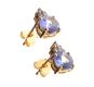 9CT GOLD TANZANITE AND DIAMOND EARRINGS at Ross's Online Art Auctions