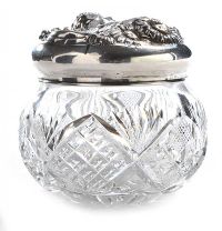 ART NOUVEAU STERLING SILVER AND CRYSTAL TOILET JAR at Ross's Online Art Auctions