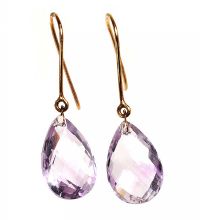 9CT GOLD AND AMETHYST EARRINGS at Ross's Online Art Auctions