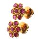 22CT GOLD AND RUBY FLORAL CLUSTER EARRINGS at Ross's Online Art Auctions