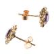 9CT GOLD AMETHYST AND DIAMOND FLORAL CLUSTER EARRINGS at Ross's Online Art Auctions