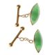 9CT GOLD AND JADE CHAIN LINK CUFFLINKS at Ross's Online Art Auctions