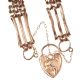 9CT ROSE GOLD GATE LINK BRACELET WITH ENGRAVED HEART-SHAPED PADLOCK CLASP at Ross's Online Art Auctions
