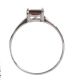 RHODIUM-PLATED BRASS AND GARNET SOLITAIRE RING at Ross's Online Art Auctions