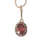 VICTORIAN SILVER GARNET AND DIAMOND CLUSTER PENDANT ON A MODERN 9CT ROSE GOLD CHAIN at Ross's Online Art Auctions
