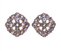 9CT GOLD AND TANZANITE CLUSTER EARRINGS at Ross's Online Art Auctions