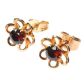 9CT GOLD AND GARNET FLORAL OPENWORK STUD EARRINGS at Ross's Online Art Auctions