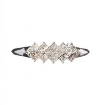 STERLING SILVER AND DIAMOND CLUSTER RING at Ross's Online Art Auctions