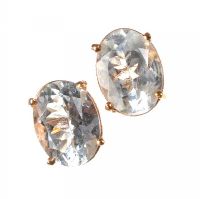 9CT GOLD AND WHITE TOPAZ EARRINGS at Ross's Online Art Auctions