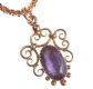 VICTORIAN 9CT GOLD AND AMETHYST PENDANT ON STERLING SILVER ROSE-TONE GILT CHAIN at Ross's Online Art Auctions