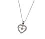 9CT WHITE GOLD AND DIAMOND HEART-SHAPED PENDANT AND CHAIN at Ross's Online Art Auctions