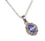 STERLING SILVER, TANZANITE AND DIAMOND RING, PENDANT AND CHAIN AND STUD EARRINGS SUITE at Ross's Online Art Auctions