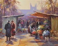 FLOWER SELLERS by Donal McNaughton at Ross's Online Art Auctions