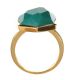 STERLING SILVER GILT AND GREEN STONE RING at Ross's Online Art Auctions