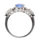 18CT WHITE GOLD SAPPHIRE AND DIAMOND TRIPLE CLUSTER RING at Ross's Online Art Auctions