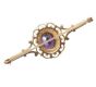 9CT GOLD BAR BROOCH SET WITH AMETHYST at Ross's Online Art Auctions