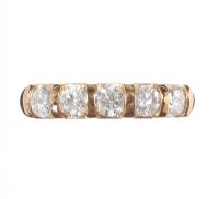 9CT GOLD RING SET WITH FIVE DIAMONDS at Ross's Online Art Auctions