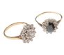 SET OF TWO 9CT GOLD CRYSTAL SET DRESS RINGS at Ross's Online Art Auctions