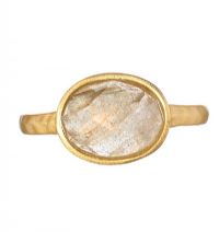 GOLD-PLATED BRASS AND LABRADORITE RING at Ross's Online Art Auctions