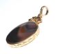 9CT GOLD ENGRAVED FOB PENDANT SET WITH AGATE at Ross's Online Art Auctions
