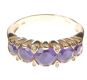9CT GOLD RING SET WITH FIVE GRADUATED AMETHYSTS AND DIAMONDS at Ross's Online Art Auctions
