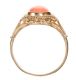 9CT GOLD RING WITH CORAL IN A BEZEL SETTING at Ross's Online Art Auctions