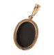 9CT GOLD OVAL PENDANT WITH AN ONYX STONE AND BUTTERFLY OVERLAY at Ross's Online Art Auctions