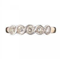 9CT GOLD RING WITH FIVE DIAMONDS IN BEZEL SETTINGS at Ross's Online Art Auctions