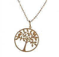 9CT GOLD TREE OF LIFE PENDANT ON A FINE 9CT GOLD OPEN LINK CHAIN at Ross's Online Art Auctions