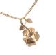 9CT GOLD ROSE PENDANT SET WITH A SINGLE DIAMOND ON A FINE 9CT GOLD FLAT LINK CHAIN at Ross's Online Art Auctions