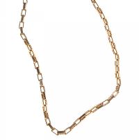 9CT GOLD RECTANGULAR OPEN LINK NECKLACE at Ross's Online Art Auctions
