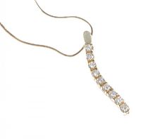 14CT GOLD AND DIAMOND PENDANT ON A 14CT GOLD FINE SNAKE LINK CHAIN at Ross's Online Art Auctions