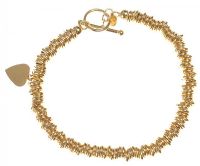 9CT GOLD 'SWEETIE' BRACELET WITH HEART-SHAPED FOB at Ross's Online Art Auctions