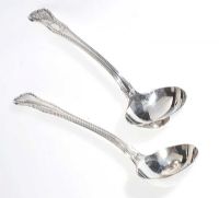 PAIR OF GEORGIAN STERLING SILVER LADLES at Ross's Online Art Auctions
