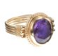 9CT GOLD RING SET WITH AN AMETHYST IN A BEZEL SETTING at Ross's Online Art Auctions