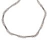 9CT WHITE GOLD OPEN LINK AND BARREL LINK NECKLACE AND MATCHING BRACELET at Ross's Online Art Auctions