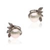 14CT WHITE GOLD CULTURED PEARL & DIAMOND EARRINGS at Ross's Online Art Auctions