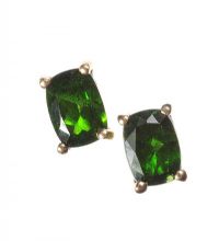 STERLING SILVER GILT DIOPSIDE STUD EARRINGS at Ross's Online Art Auctions