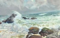 IRISH SCHOOL - SEASCAPE, WATERCOLOUR DRAWING at Ross's Online Art Auctions