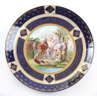 AUSTRIAN CHARGER WITH A CLASSICAL SCENE & BLUE & GOLD BORDER DESIGN at Ross's Online Art Auctions