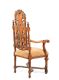 VICTORIAN OAK THRONE WITH A CURVED PIERCED BACK RAISED ON FOUR TURNED LEGS WITH AN UNDERSTRETCHER at Ross's Online Art Auctions