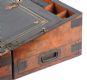 VICTORIAN BRASS BOUND WALNUT WRITING BOX WITH BRASS PLAQUE TO CENTRE INSCRIBED: MR SAMUEL HOLMES A.C. FROM THE MEMBERS OF THE MCQUISTON MEMORIAL PRESBYTERIAN CHURCH CHOIR 1901 at Ross's Online Art Auctions