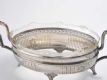 CUT GLASS OVAL BOWL ON A PIERCED & EMBOSSED CONTINENTAL SILVER STAND at Ross's Online Art Auctions