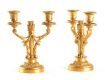 PAIR OF 19TH CENTURY ORMOLU TWO BRANCH CANDELABRA at Ross's Online Art Auctions