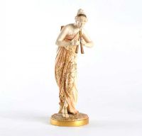 ROYAL WORCESTER PORCELAIN FIGURINE - ROMAN GIRL PLAYING PIPES at Ross's Online Art Auctions